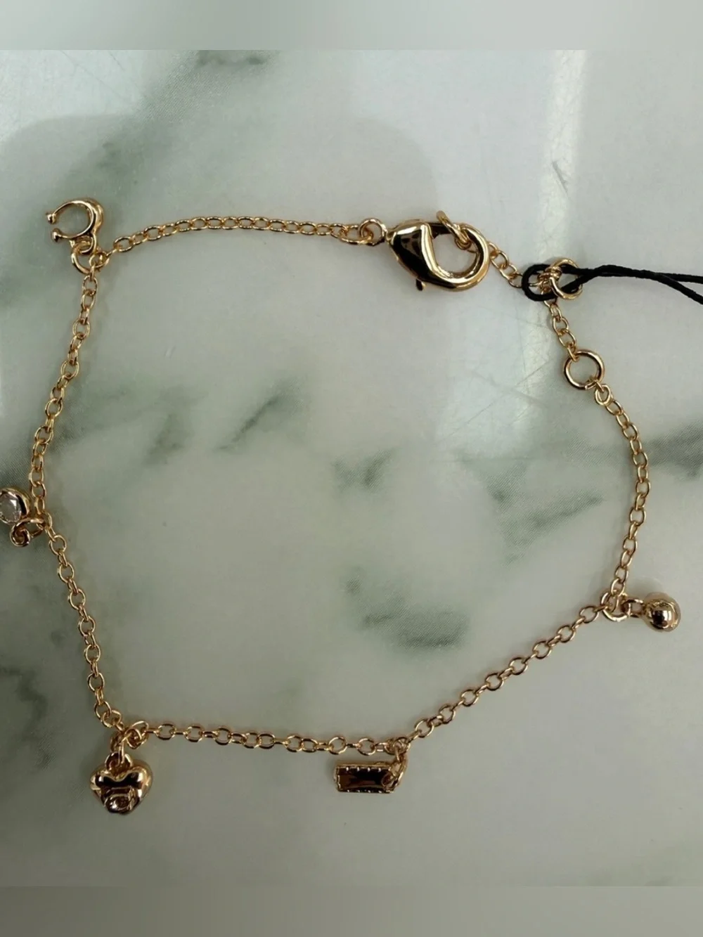 Gold Coach Charm Bracelet with Heart &  Lock Charms. *NEW COMES WITH DUST BAG*